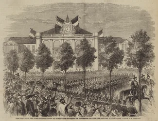 The Arrival of the First French Troops at Turin, the Chasseurs de Vincennes Leaving the Railway Station